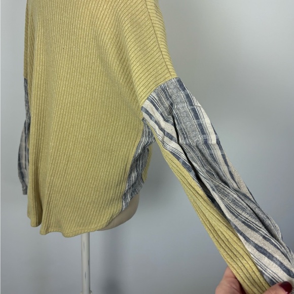 Peach Cove Button Up Sweater Yellow Plaid Front Tie Small - Picture 5 of 7